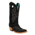 Фото #4 товара Corral Boots Suede Embroidery Square Toe Cowboy Womens Black Casual Boots A4476