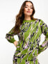 Фото #1 товара Y.A.S knitted jumper co-ord in green abstract print