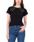 ფოტო #1 პროდუქტის Women's Grommet-Trim Raglan-Sleeve Top