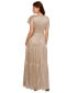 ფოტო #2 პროდუქტის Women's Metallic Flutter-Sleeve Gown