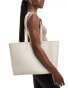 PASQ large tote bag with inside pouch in bone grey