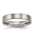 Фото #1 товара Titanium Polished Flat Comfort Fit Wedding Band Ring
