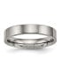 ფოტო #1 პროდუქტის Titanium Polished Flat Comfort Fit Wedding Band Ring