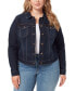 Фото #1 товара Trendy Plus Size Pixie Long Sleeve Denim Jacket