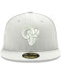 Фото #4 товара Men's Los Angeles Rams White on White Ram Head 59FIFTY Fitted Hat