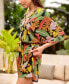 ფოტო #2 პროდუქტის Women's Tropical Leaf Surplice Wide Leg Romper