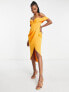 Фото #4 товара ASOS DESIGN Tall off shoulder corset midi dress in marigold