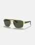 Фото #1 товара Ray-Ban rb3663 irregular sunglasses in gold with green lens in gold