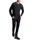 Karl Lagerfeld Men's Long Sleeve Slub Raglan Embossed Logo T-shirt