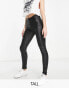 Фото #1 товара Vero Moda Tall coated skinny jeans in black