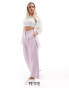 Фото #1 товара Miss Selfridge Petite slouchy wide leg trouser in lilac