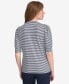 Фото #2 товара Women's Striped Blouse with Extended Puff Sleeves