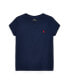 Toddler and Little Girls Short Sleeve Cotton Jersey V-Neck T-shirt