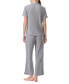 ფოტო #2 პროდუქტის Women's 2-Pc. Short-Sleeve Pajamas Set