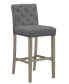Фото #3 товара Set of 2 Alee Fabric Bar Stool with Tufted Buttons and Wood Legs