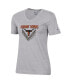 ფოტო #3 პროდუქტის Women's Heathered Gray Texas Longhorns Runnin' Horns V-Neck T-shirt