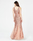 Фото #2 товара R&M Richards Petite Sleeveless Pleated Sequin Embellished Gown