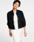 ფოტო #1 პროდუქტის Petite Snap-Front Long-Sleeve Bomber Jacket, Created for Macy's