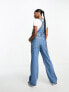 Фото #4 товара ASOS DESIGN Petite denim dungaree in mid blue