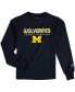 ფოტო #1 პროდუქტის Big Boys Navy Michigan Wolverines Jersey Long Sleeve T-Shirt