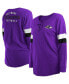 ფოტო #1 პროდუქტის Women's Purple Baltimore Ravens Plus Size Athletic Varsity Lace-Up V-Neck Long Sleeve T-shirt
