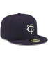 Фото #4 товара Men's Navy Minnesota Twins Logo White 59FIFTY Fitted Hat