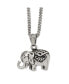 Фото #1 товара Antiqued and Polished Elephant Pendant on a Curb Chain Necklace