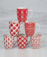 Фото #8 товара Peppermint Candy 16 oz Mugs Set of 6, Service for 6