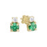 Yellow gold earrings with zircons 239 001 01046 0000800