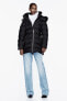 Semi-long puffer down jacket with hood