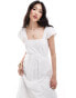 Фото #3 товара Closet London drop hem broderie maxi dress in ivory