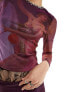 Фото #3 товара Labelrail x Dyspnea renaissance rodeo print mesh long sleeve top with embellished neck in purple