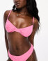 Фото #2 товара The Frolic paradise underwire ruched geo block towelling bikini top in pink