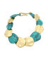 ფოტო #1 პროდუქტის Turquoise Patina Petal Layered Bracelet