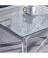 Фото #4 товара Silver Stainless Steel Coffee Table With Acrylic Frame And Clear Glass Top