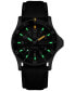ფოტო #6 პროდუქტის Men's Swiss Automatic Sport Timer Black Leather Strap Watch 42mm