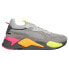 Фото #1 товара Puma RsX Highlighter Lace Up Mens Grey Sneakers Casual Shoes 38471001