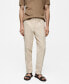 ფოტო #1 პროდუქტის Men's Linen-Blend Slim-Fit Drawstring Pants