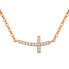 Pink gold plated silver necklace with cross AGS546 / 47-ROSE