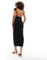 Miss Selfridge cap sleeve backless maxi dress in black Черный, 46 - фото #2