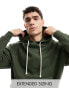 ASOS DESIGN oversized hoodie with contrast stitching in khaki