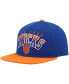 Фото #2 товара Men's Blue and Orange New York Knicks Gradient Wordmark Snapback Hat