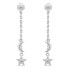 Decent silver earrings Lightning with zircons EA831W