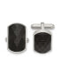 Фото #2 товара Stainless Steel Polished Black Carbon Fiber Inlay Cufflinks