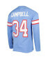 Men's Earl Campbell Light Blue Houston Oilers 1984 Retired Player Name and Number Long Sleeve T-shirt