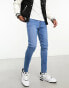 Фото #2 товара DTT stretch skinny fit jeans in mid blue