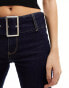 Фото #4 товара Mango buckle waistband 90s jeans in dark blue