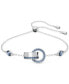 Rhodium-Plated Color Pavé Interlocking Loop Slider Bracelet