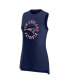 Фото #3 товара Women's Heather Navy New England Patriots What Goes Around Tank Top