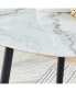 Sturdy Marble-Style Desk with Stable Metal Legs